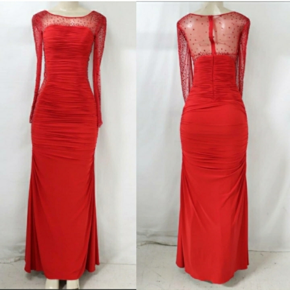 Anny Lee Dresses & Skirts - NWOT Anny Lee Red Mesh Prom Dress XS